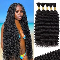 Extensiones de Cabello Humano Virgen Indio Rizado de Lujo de Alta Calidad 12A, Puntas Súper Dobles, Cabello a Granel para Trenzas Boho, Sin Procesar
