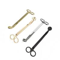 Kit d'accessoires pour bougies en acier inoxydable noir mat : Coupe-mèche, éteignoir, bâtonnet de nettoyage et plateau