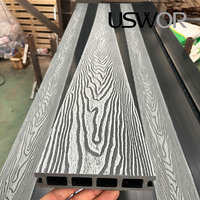 Plancher extérieur en composite bois-plastique à grain de bois 3D pour terrasse de jardin, antidérapant et résistant aux taches