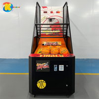 Jeu de basket d'arcade pliable de luxe en gros, qualité commerciale, à monnayeur, avec prise en charge de l'anglais et détection de mouvement pour intérieur