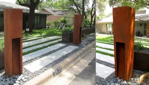 Lámpara de Jardín de Acero Corten, Estilo Art Deco Rústico, Resistente a la Intemperie, Impermeable, Personalizable - Product Image 2