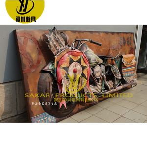 Metallo ferro <span class=keywords><strong>auto</strong></span> classica per la barra di casa dipinta a mano scultura motociclistica Harley modello di moto per la decorazione Vintage muro Staute - Product Image 4