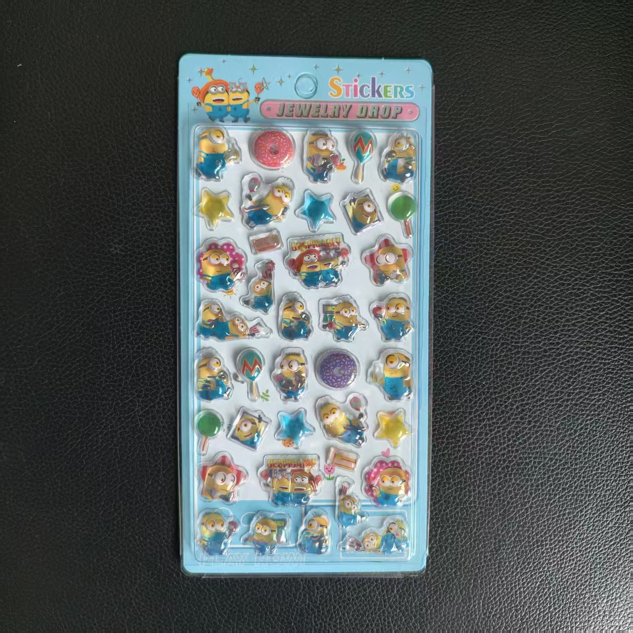 Autocollant en relief-minions version bleu uni