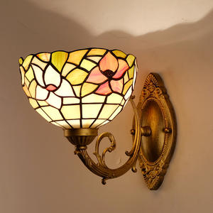 European <b>Retro</b> Tiffany Style Small Floral <b>Wall</b> Lamps Factory Direct for Living Rooms Dining Rooms Bedrooms Hallways Balconies - Product Image 5