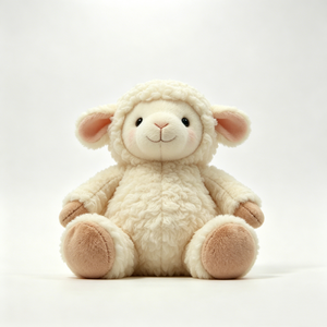 Cordero de peluche personalizado, almohada suave de oveja, cordero de peluche de lana rizada y esponjosa, adorable cordero de peluche color crema - Product Image 5