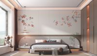 Papier peint mural chinois neuf brodé de kakis et d'oiseaux pour hôtel, salon, maison, décoration murale intérieure haut de gamme