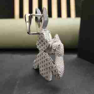 จี้ห้อยคอรูปกระต่ายประดับเพชรโมอิสซาไนต์สแตนเลสสตีลสุดหรู สำหรับเป็นของขวัญวันวาเลนไทน์ - Product Image 4