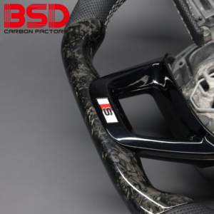 Volant de course personnalisé en fibre de carbone véritable forgée BSD pour Audi A3 S3 RS3 8Y, modification de voiture, volant personnalisé BSD - Product Image 3