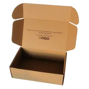 Venda quente atacado marrom embalagem caixa de envio de roupas dobrável caixa de embalagem feita sob encomenda