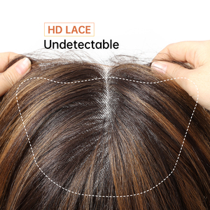 วิกผมสังเคราะห์แบบลูกไม้ด้านหน้า 13x6 ยี่ห้อ Japanese Futura Fiber สีน้ำตาลเข้มไล่เฉดสีน้ำตาลแดงแบบมีลอนยาวนุ่มเป็นธรรมชาติ - Product Image 5