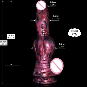 NNSX Internal Glow Dog Big Knot <b>Dildo</b> With Sucker Two Huge Egg Striped Design Butt Plug Adult Sexual Fantasy Products Sex Shop - Product Image 6