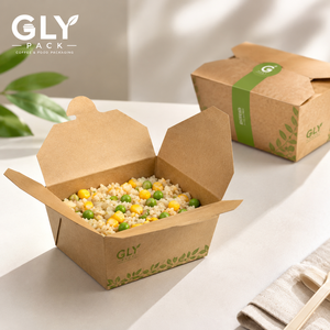 Großhandel Maßgefertigte Kraftpapier Takeaway-<span class=keywords><strong>Box</strong></span> Faltbare Lebensmittelverpackung für <span class=keywords><strong>Burger</strong></span>, Salat, Nudeln und Fast-Food-Lieferung - Product Image 1
