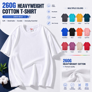 Camiseta Personalizada de Algodón 100% de 260 g/m², Cuello Redondo, Estilo Urbano, Holgada, para Hombre - Product Image 1