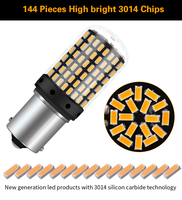 Ampoules LED Canbus pour feux de signalisation de voiture 12 LED 1156 PY21W BAU 15S BA 15S 1157 P21/BAY15D T20 7440/W21W 144SMD