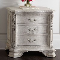 Mobilier de chambre à coucher Gustavian Design en bois de chêne Lit King Size Farmhouse