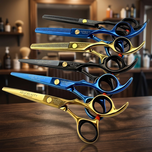 ASAP BEAUTY - Ensemble professionnel de ciseaux de coiffure en acier inoxydable 440C, ciseaux à effiler, outils de salon et de barbier, revêtement coloré - Product Image 6