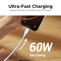 UGREEN PD 60W Typ-C Ladekabel USB-C zu USB-C Nylon-Ummanteltes Schnelllade-Datenkabel für iPhone 15-17 Pro Max Samsung