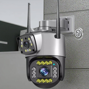 V380 4MP กล้องรักษาความปลอดภัยรอบด้าน360องศากลางแจ้งแบบครบวงจรระบบคลาวด์สองทางกันฝนไร้สายเลนส์คู่มองเห็นกลางคืน - Product Image 2