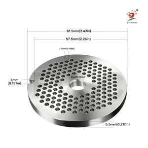 Rejilla para picadora de carne Evsc, disco de malla fina de acero inoxidable de 61,5mm para accesorios de picadora manual - Product Image 1