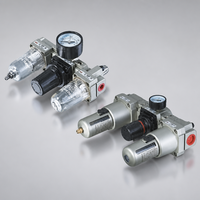 Combinaison FRL pneumatique à deux et trois unités, série AC, filtre-régulateur-lubrificateur, bol transparent, purge automatique, alliage d'aluminium