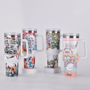 Venta directa de fábrica de acero inoxidable 3D Uv impreso Halloween 40oz tazas vaso taza con asa y tapa de paja - Product Image 2