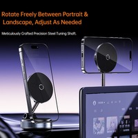 Nouveau support de téléphone magnétique N52 en alliage de zinc à ventouse nano-gel 360° pour tableau de bord de voiture, lit et mur, avec recharge sans fil