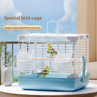 Cage à oiseaux ornementale de petite et moyenne taille pour perroquets, perruches, agapornis, pinsons – Boîte en métal monocouche avec conception anti-évasion