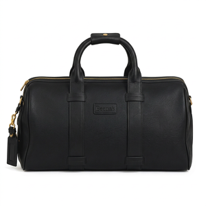 Black Genuine Leather Luxury Sport Duffel <b>Bag</b> Vintage Travel Weekender Gym <b>Overnight</b> Durable Large Capacity Zipper Soft Handle - Product Image 1