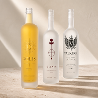 Offre Spéciale – Bouteille en Verre Clair de 750 ml et 1 L – Verre Flint Haute Transparence – Bouteille de Vodka et Whisky avec Bouchon Srown – Personnalisable