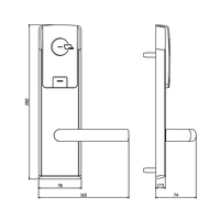 Cerradura Inteligente para Puerta de Hotel con Manija de Embutir Estándar Estadounidense, con Tarjeta de Acceso y Software de Gestión, Cerraduras de Alta Tecnología