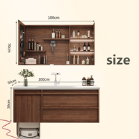 Offre spéciale Meubles de salle de bain en bois massif Vanity Design Salle de bain Armoires en bois moderne avec miroir