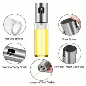 Botella pulverizadora de aceite de oliva ecológica transparente clásica con pulsador, a prueba de fugas, para salsas y aderezos de barbacoa - Product Image 3