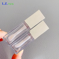 Lot de 100 tubes repulpeurs de lèvres LZ Or Argent 6ml 8ml, grand applicateur Doe Foot, élégants, avec logo personnalisé, tubes de brillant à lèvres vides plats carrés