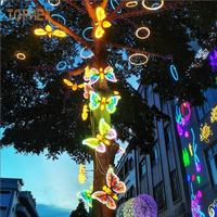 TOPREX Unique Vivid Thème Lumière Parc Décoration 3D Sculpture Acrylique Coloré Dynamique Papillon Led Lumières