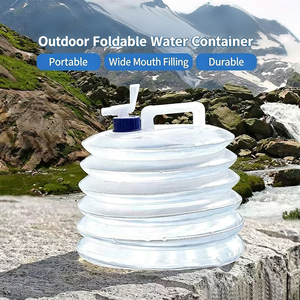 Seau pliable en plastique portable 5-15L avec poignée pour la survie en plein air - Product Image 5
