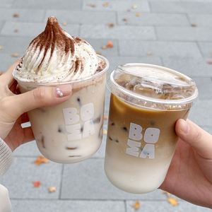 แก้วกาแฟพลาสติกแบบใช้แล้วทิ้งรูปตัวยู วัสดุ PP เกรดอาหาร ขนาด 12 ออนซ์ เหมาะสำหรับร้านกาแฟและบริการส่งเครื่องดื่มชานม - Product Image 1