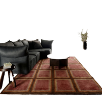 Tapis en nylon épais rougeâtre-brun de style rétro moderne, doux, confortable, insonorisant et antidérapant pour salons, salles de réception, chambres, voitures et terrains de golf