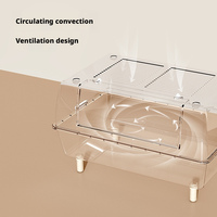 Cage à hamster en cristal de 62 cm, empilable, transparente, avec cadre en fer, habitat pour hamster, ouverture frontale, petite maison pour animaux de compagnie, plateau en plastique