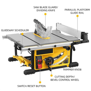 Scie à table coulissante professionnelle 2000W pour le travail du bois avec aspiration des poussières DWE7492 - Product Image 1