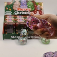 Jouet Squishy Bonhomme de Neige de Noël Rempli de Maltose, Paillettes, Anti-Stress, Cadeau de Fête de Noël, Boule Bonhomme de Neige, Prix de Gros