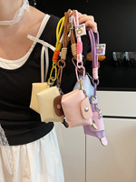 Mini sac à dumplings Longchamp Ultra Mini, porte-monnaie créatif color block, rangement pour rouge à lèvres, écouteurs, petit porte-clés