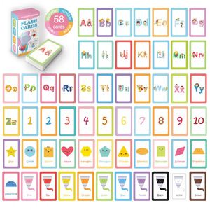 58 cartes flash éducatives pour enfants, aide les tout-petits à apprendre les objets, les nombres, les jeux, l'alphabet - Product Image 6