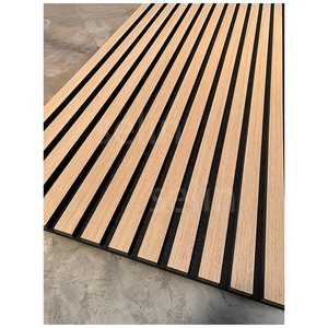 Vente directe d'usine, panneau mural en bois à lattes acoustiques, réduction du bruit, panneau mural insonorisant en fibre de polyester - Product Image 2