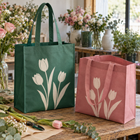 Sacs non tissés personnalisés pour fleuristes, fabricant sur mesure, poignées cousues 80 g/m², impression sérigraphique personnalisée, approvisionnement en gros
