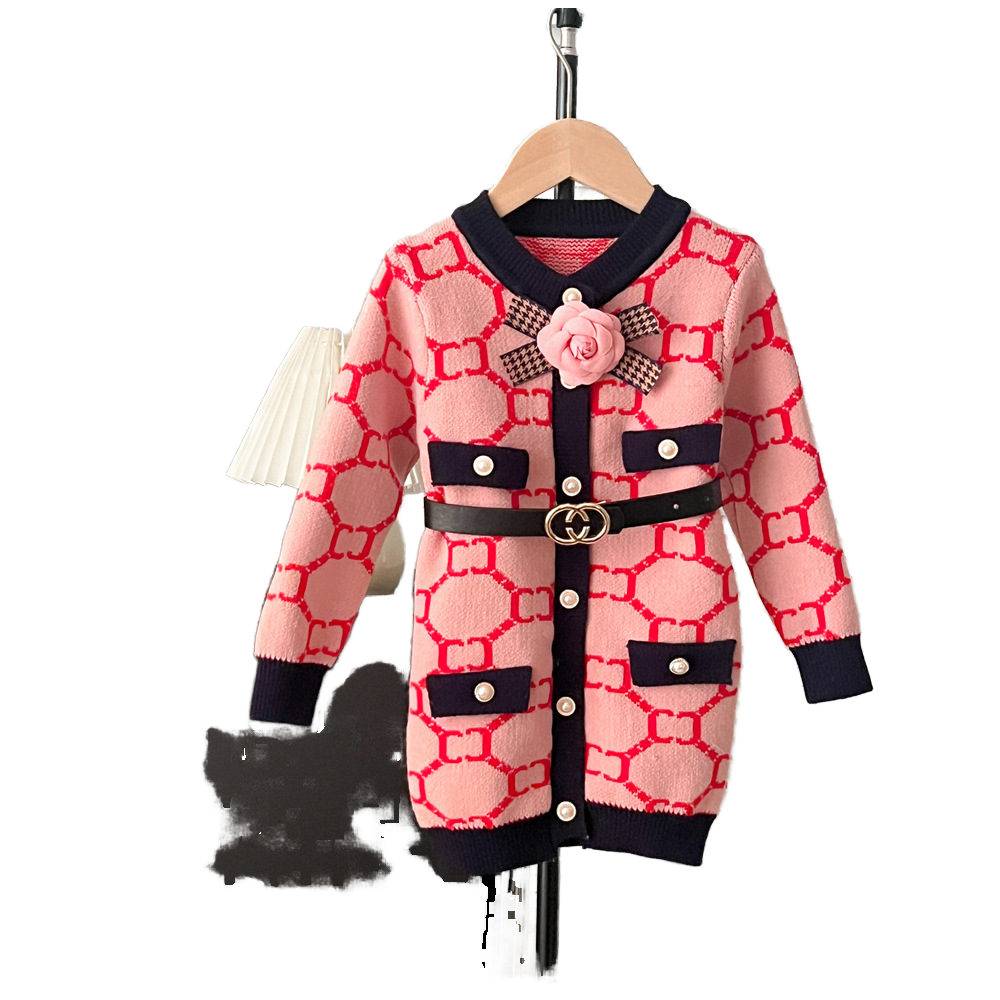 Girls' Sweater Dress 2024 Autumn and Winter Christmas New Long Sleeve Korean Knitted Children's Sweater Princess