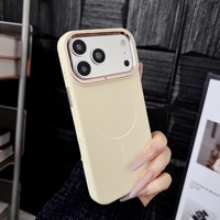 Étui de téléphone portable en silicone magnétique de luxe avec cadre d'appareil photo en diamant pour iPhone 18 17 16 15 14 13 12 11 Pro Max