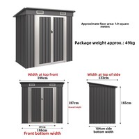 Abri de jardin incliné 6x4 pieds en acier galvanisé, imperméable, pour outils de jardin, remise extérieure, vente en gros usine