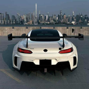 Nouveau Kit de carrosserie large en fibre de carbone <span class=keywords><strong>Mercedes</strong></span> <span class=keywords><strong>AMG</strong></span> <span class=keywords><strong>GT</strong></span> Style GT3 Diffuseur de lèvre de pare-chocs avant Spoiler Découpes d'échappement à visser améliorées - Product Image 5