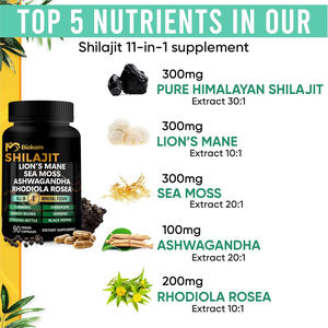 Cápsula de jengibre <span class=keywords><strong>Ashwagandha</strong></span> De Semilla Negra de musgo marino OEM ODM de Biokom, cápsulas de extracto de Shilajit de alta calidad, suplemento de etiqueta privada - Product Image 4