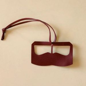 Hr <b>Cute</b> Artistic Glasses Shaped Pu Leather Key Ring Hot Sale <b>Purse</b> Bag Charm for Bags Gifts - Product Image 5